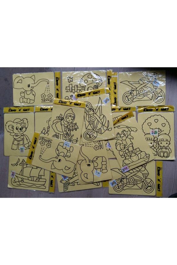 Quilling Seti Kum Boyama 40 Adet Büyük Boy (A4) Kum Boyama Seti - Image 1
