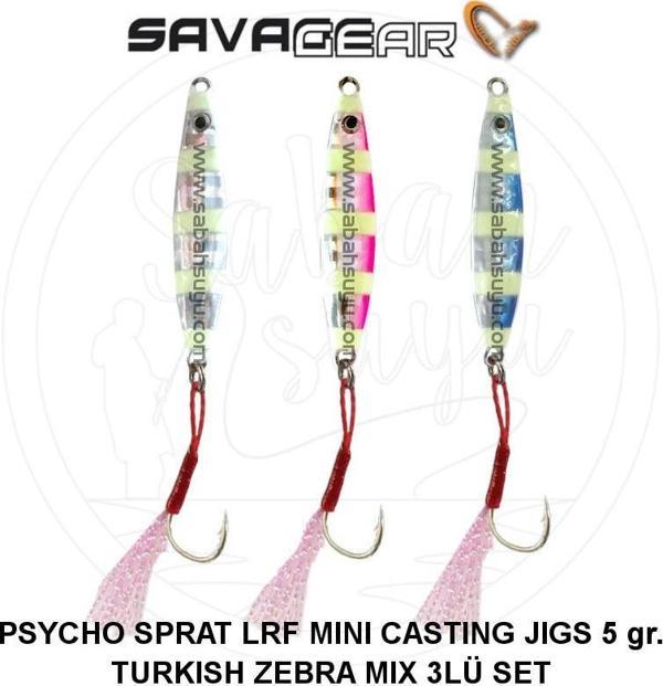 Savagear Psycho Sprat LRF Mini Casting Jigs 5gr Turkish Zebra Mix (3 Adet) - Image 1