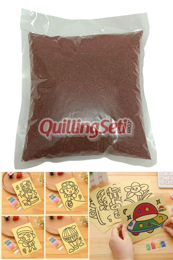 Quilling Kahverengi Renk Kum Boyama Kumu, Aktivite Kumu, Oyun Kumu, Dekoratif Renkli Kum 500Gr - Image 1