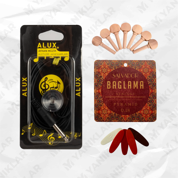 Vakumlu Öpücük Mikrofon (0.18 Bağlama Teli +Burgu+Tezene) Seti - Image 1