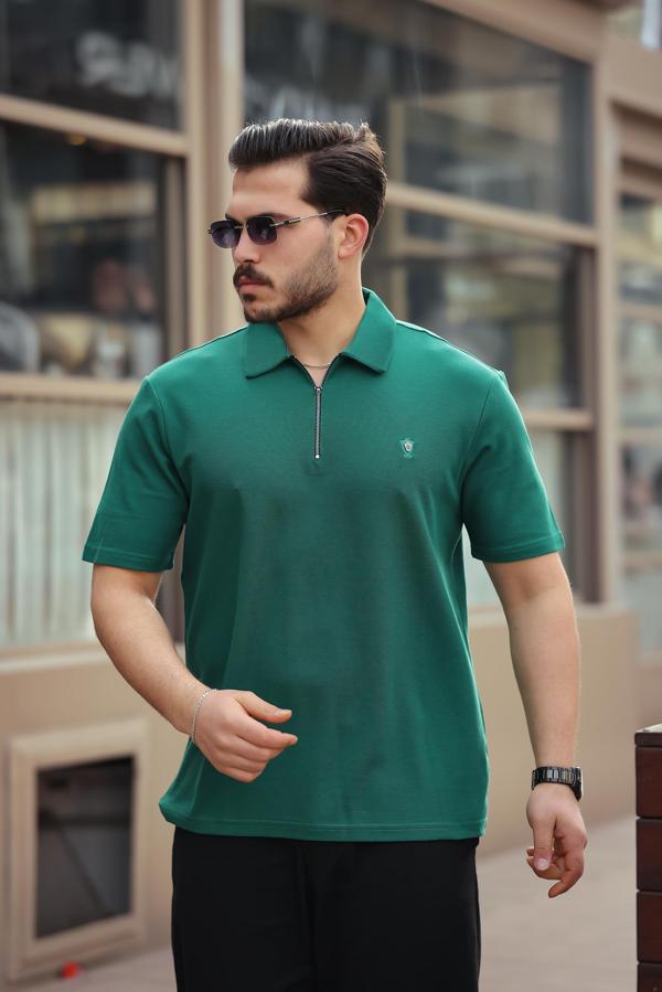 Miron Nefti Basic Fermuar Detaylı Polo Yaka Kısa Kollu Tişört 2501 - Image 1