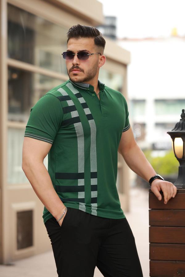 Miron Nefti Baskı Detaylı Polo Yaka Kısa Kollu Tişört -2519 - Image 1