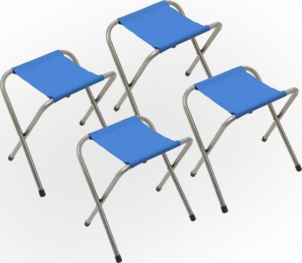 Exent Katlanır Balıkçı taburesi, kamp taburesi, piknik taburesi, Kamp Sandalyesi-Mavi-**4 ADET** - Image 1