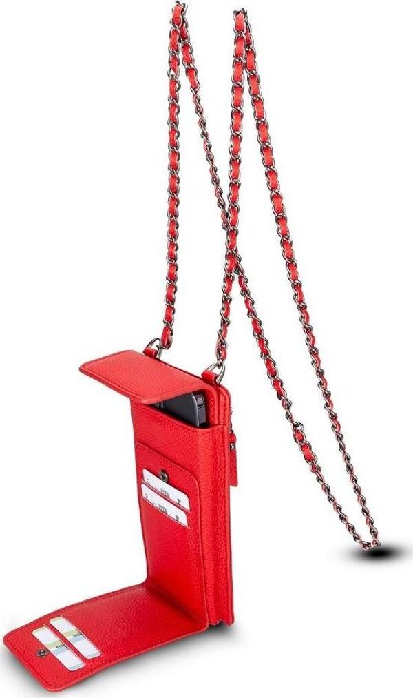 Avjin 6.9 inch Uyumlu Deri Kılıf Cüzdan Askılı ERC2 Kırmızı - Image 1