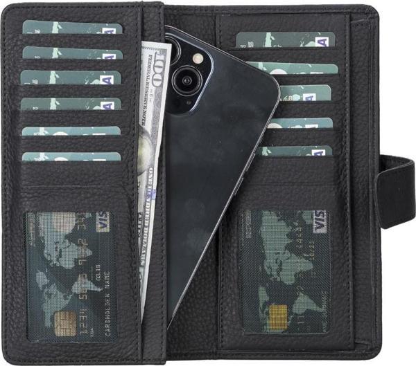 Coppet 6.7 inch Uyumlu Deri Kartlıklı Kılıf ERC1 Siyah - Image 1