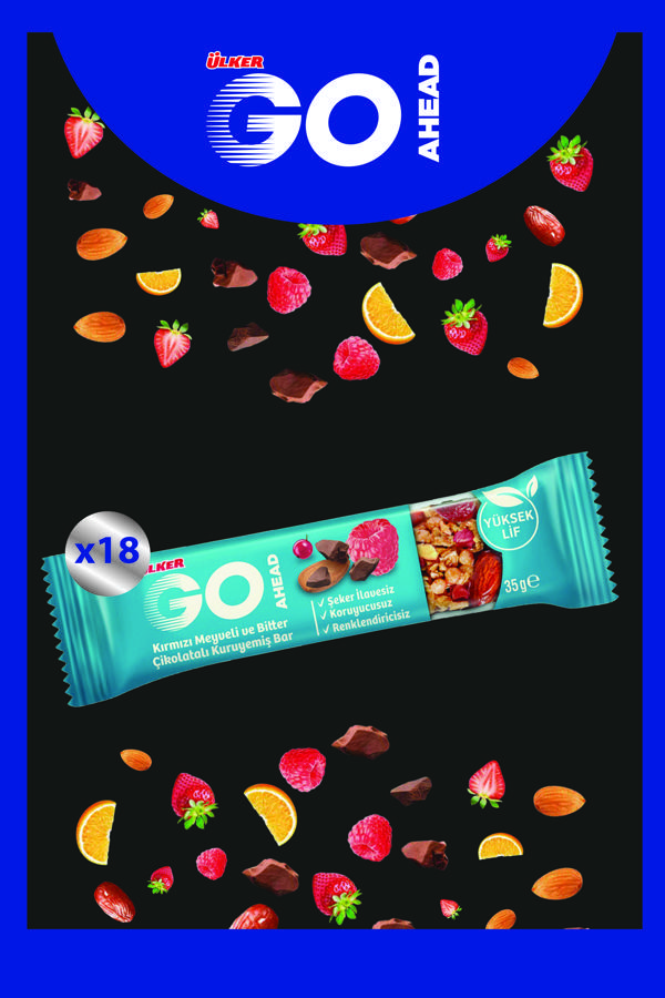 GO AHEAD KIRMIZI MEYVELİ KURUYEMİŞ BAR 35G x 18 - Image 1