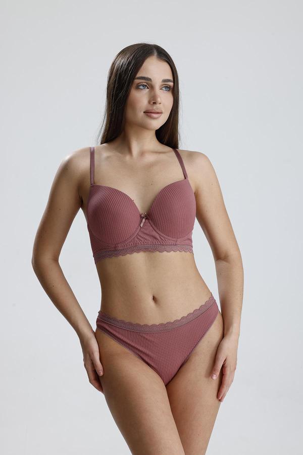 Destekli Sütyen Takım | Gül Kurusu 226 - Image 1