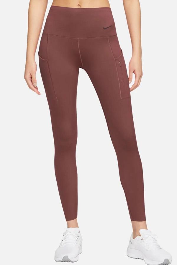 Nike Go Therma Fit Firm Support High Waisted 7/8 With Pockets Training Kadın Lazer Kesim 6 Cepli Toparlayıcı Tayt Kahverengi - Image 1