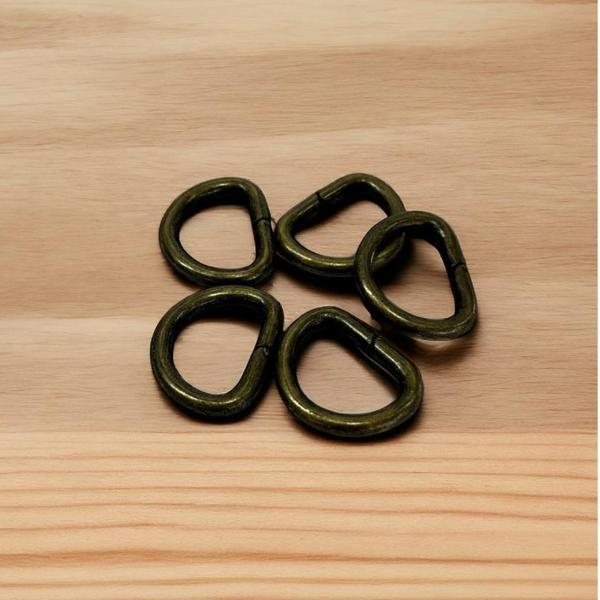 D Metal Halka, Çanta Sapı İçin D Halka 5 Adet Antik Kahve 2 cm - Image 1
