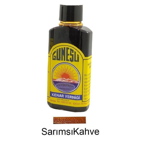 Güneşli Deri Kenar Vernik Boya 100ml (Leathercraft, Deri Hobi) Sarımsı Kahve - Image 1