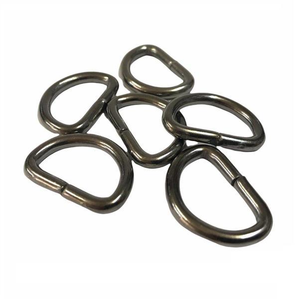 D Metal Halka, Çanta Sapı İçin D Halka 5 Adet Siyah Nikel 2 cm - Image 1
