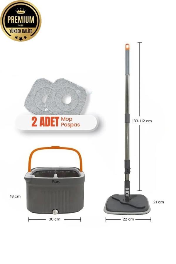 Kapris Clean Pro Mop Temizlik Seti Temiz Kirli Suyu Ayırma Özellikli Mop - Image 1