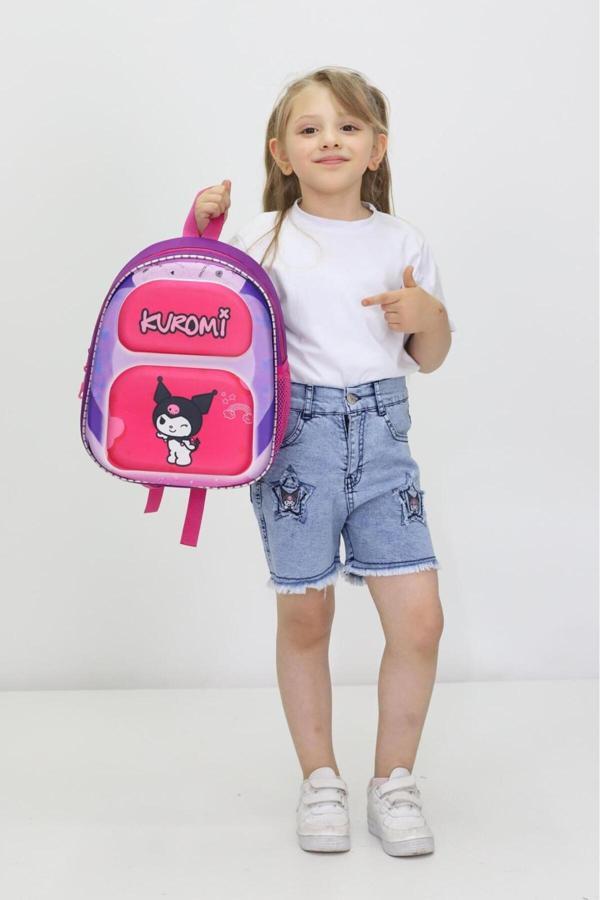 Kuromi Temalı Sevimli Ortopedik Anaokulu ve İlkokul Çantası - Image 1