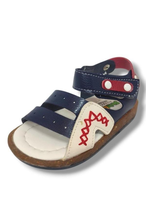 Şirinbebe 1546-20 Anatomik Dikiş Çirtli Erkek Çocuk Sandalet Lacivert Beyaz 21-25 - Image 1