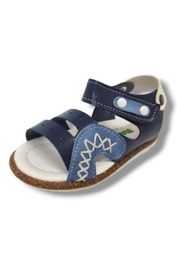 Şirinbebe 1548-20 Anatomik Dikiş Çirtli Erkek Çocuk Sandalet Lacivert Mavi 21-25 - Image 1