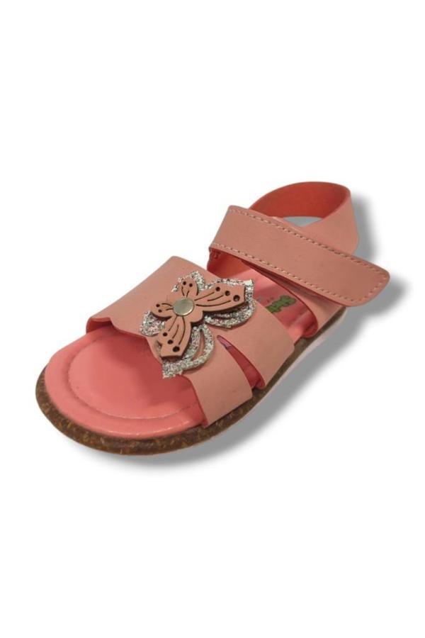 Şirinbebe 1570-20 Anatomik Kelebek Tokalı Cirtli Kız Çocuk Sandalet Pembe 21-25 - Image 1