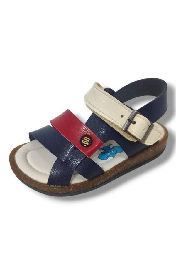 Şirinbebe 1549-20 Anatomik 3 Bant Kemer Tokalı Erkek Çocuk Sandalet Lacivert Kırmızı 21-25 - Image 1
