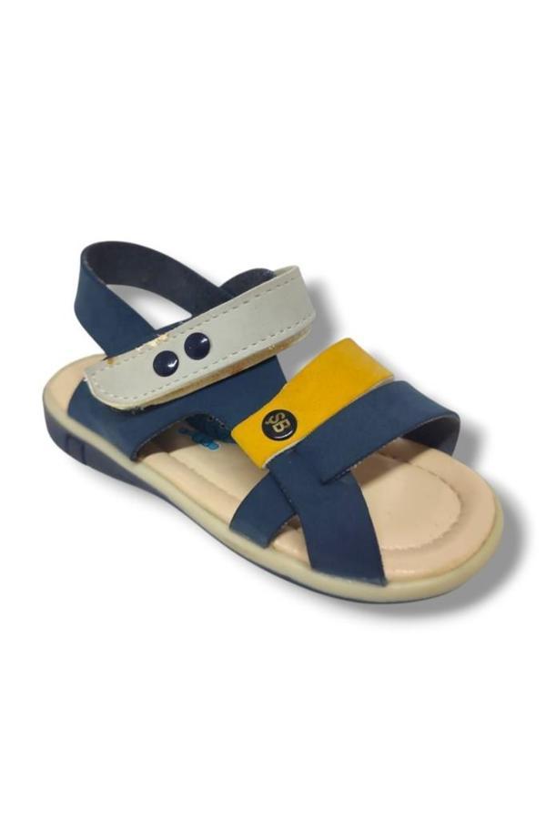 Şirinbebe 1563-20 Anatomik Tek Cirtli Erkek Çocuk Sandalet Lacivert Sari 21-25 - Image 1