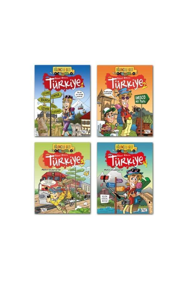 Eğlenceli Bilgi Yayınları Güzel Ülkem Türkiye 1 2 3 4 Set 4 Kitap Metin Özdamarlar - Eğlenceli Bilgi - Image 1