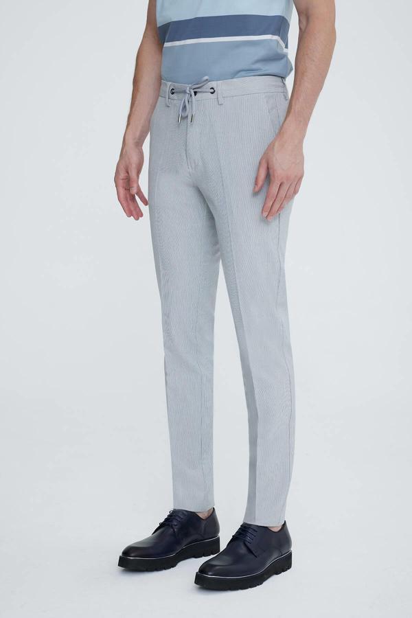 Yazı Slim Fit Likralı Erkek Jogger Pantolon-7107 - Image 1