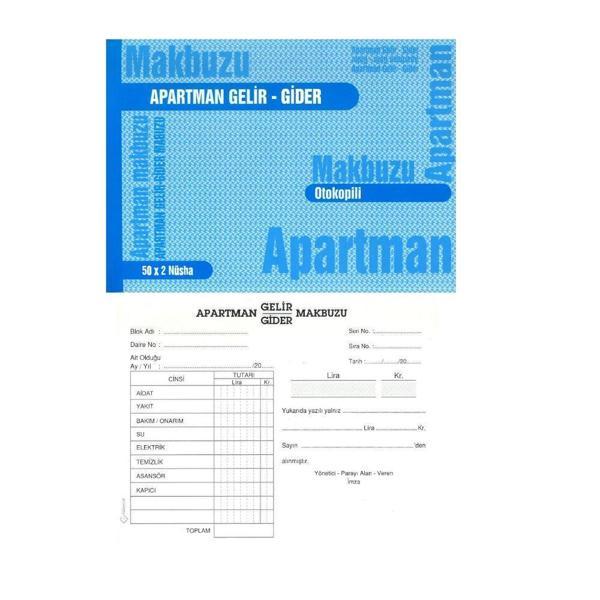 Apartman Makbuzu Otokopili 2-50 Gürmat Apartman Gelir Gider Makbuzu Kendinden Karbonlu 50 Sayfa 1 Adet - Image 1