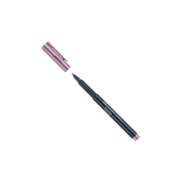 Pembe Metalik Marker Kalem 1.5 mm Keçe Uçlu 1 Adet Faber Pembe Metalik Markör Davetiye Kalemi 1 Adet - Image 1