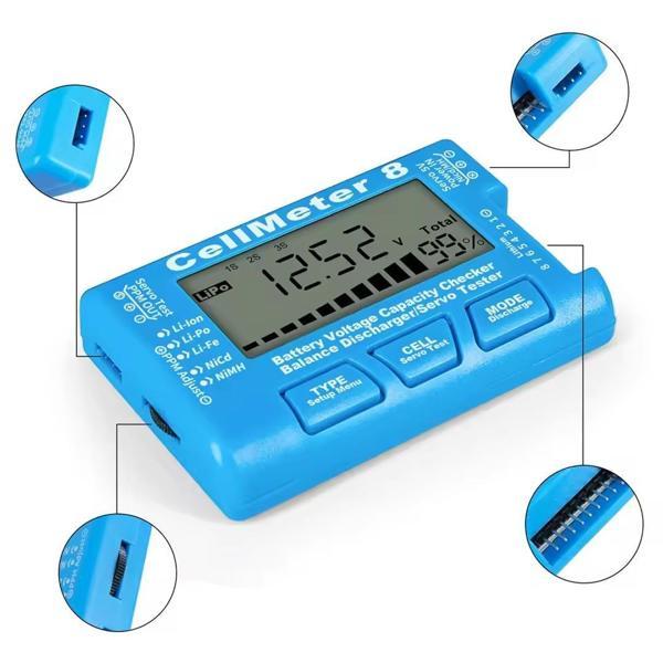 Ayt Powermaster PM-26959 Pil Kapasite Voltaj Test Cihazı RC 1-8S Lipo Lityum NIMH Polimer Pil Doluluk Göstergesi Aleti - Image 1