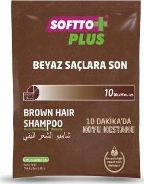 Softto Plus Koyu Kestane Renk Saç Şampuanı - Tek Kullanımlık - Image 1
