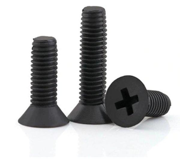 M5 X 12mm Düz Başlı Plastik Civata Vida Siyah X 5 Adet (Rf009) - Image 1