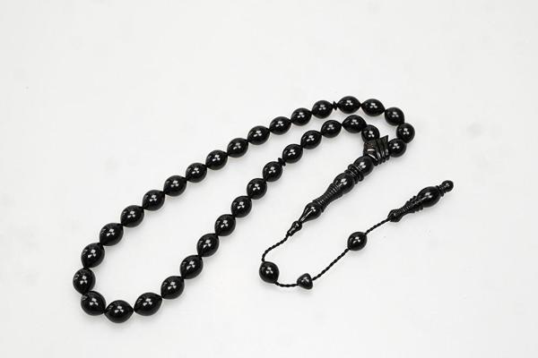 Oltu Taşı Kravatlı Şerit Çizgi İmame  Sade Tespih - Image 1