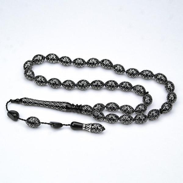 Oltu Taşı Koleksiyonluk Özel  İşlemeli Tespih - Image 1