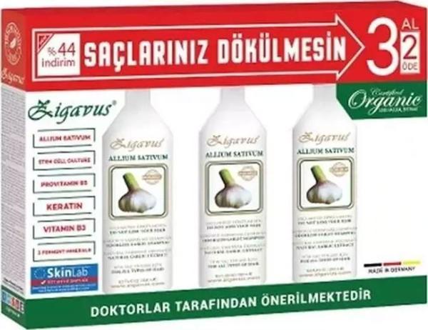 Zigavus Sarımsaklı Şampuan 250Ml X 3 Adet Kofre Paket - Image 1
