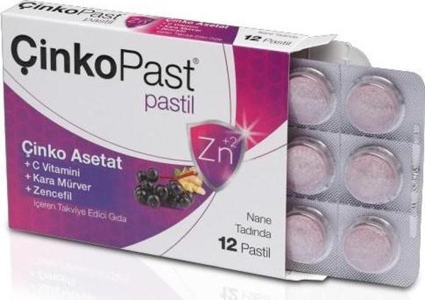 Çinkopast Nane Zencefil Kara Mürver Pastil 12'Li - Image 1