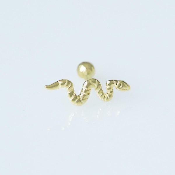 Serpent Modeli Gold Kaplama Gümüş Tragus - Image 1