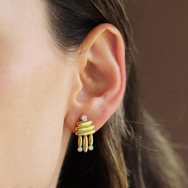 Camber Trend Gold Gümüş Küpe - Image 1
