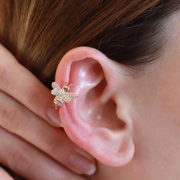Arı Rose Gold Kaplama Kıkırdak Küpe - Image 1