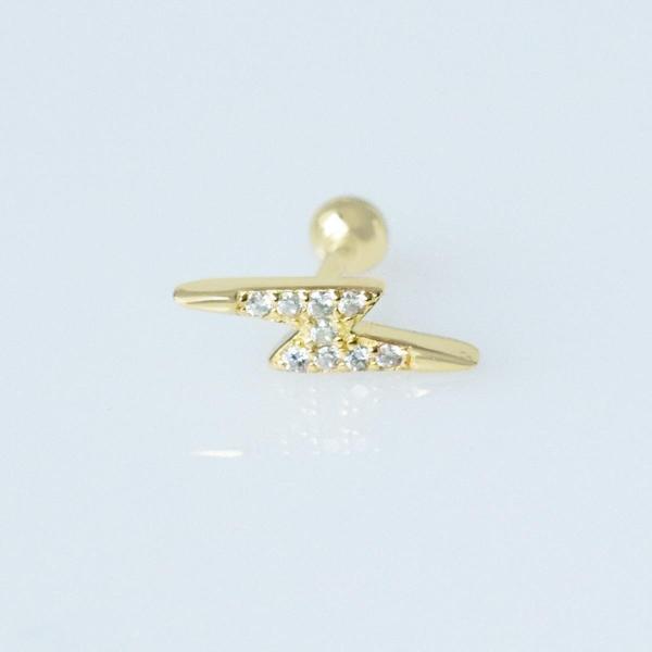 Şimşek Gold Kaplama Gümüş Tragus - Image 1