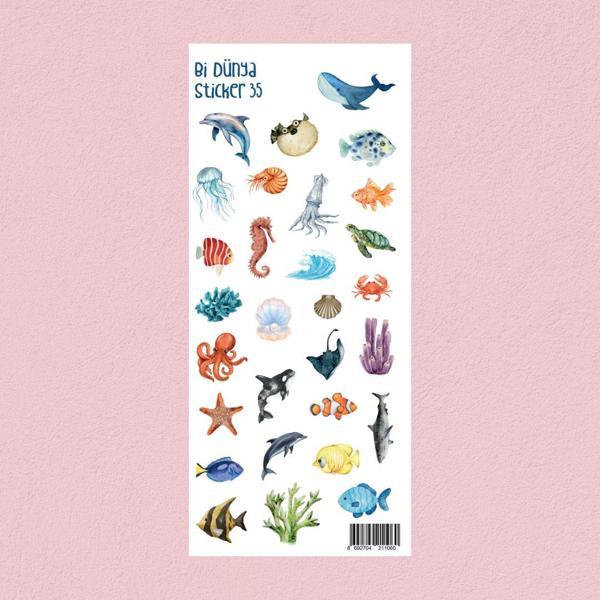 M35 – Okyanus Temalı Sticker Seti - Image 1
