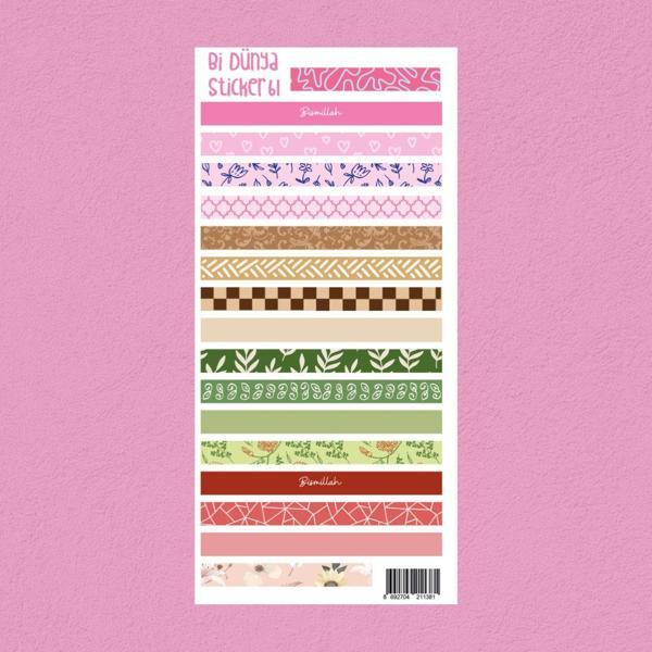 M61 – Renkli Bantlar - 2 İslami Sticker Seti - Image 1