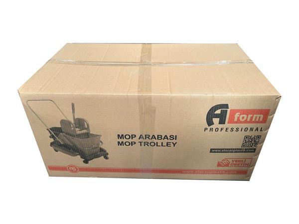 A Form Çift Kovalı Tekerlekli Presli Temizlik Arabası Seti - Mop Arabası - Image 1
