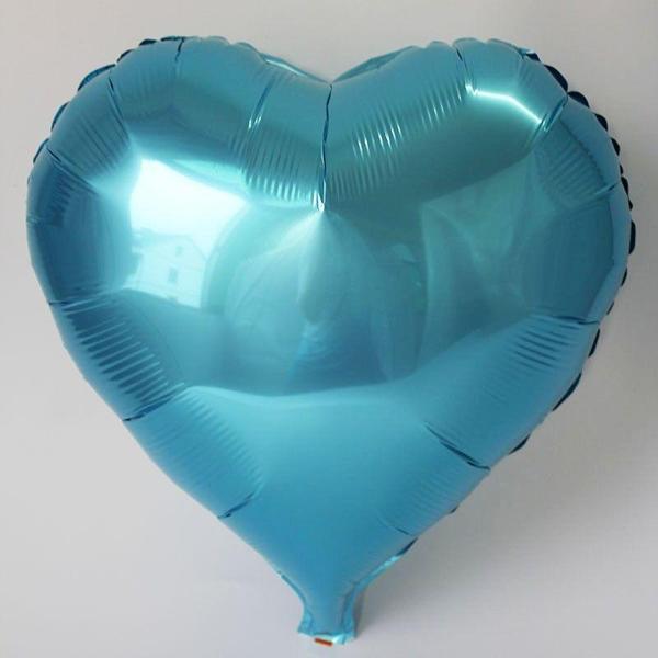 Büro Ev Partisi için 100CM Açık Mavi Kalp Folyo Balon  - Image 1