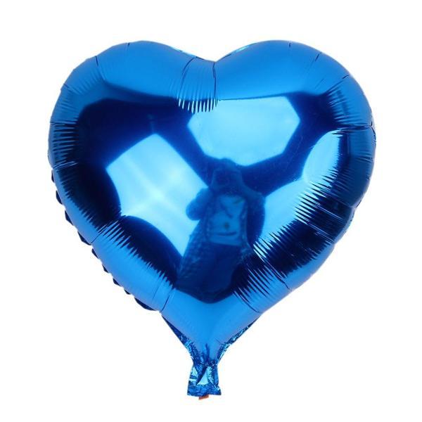 Büro Ev Partisi için 100CM Mavi Kalp Folyo Balon  - Image 1