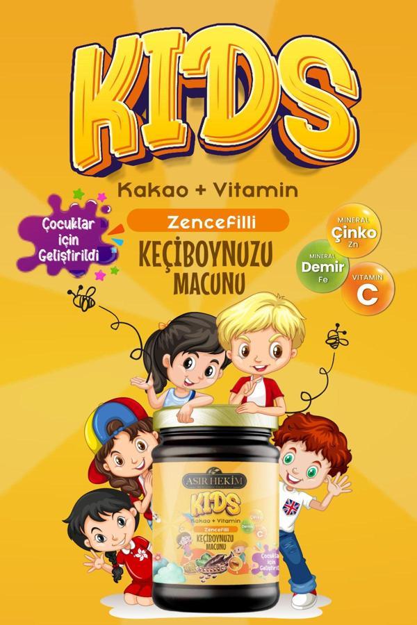 Asır Hekim Kıds Kakao Vitamin Zencefilli Keçiboynuzu Macunu 240 Gr - Image 1