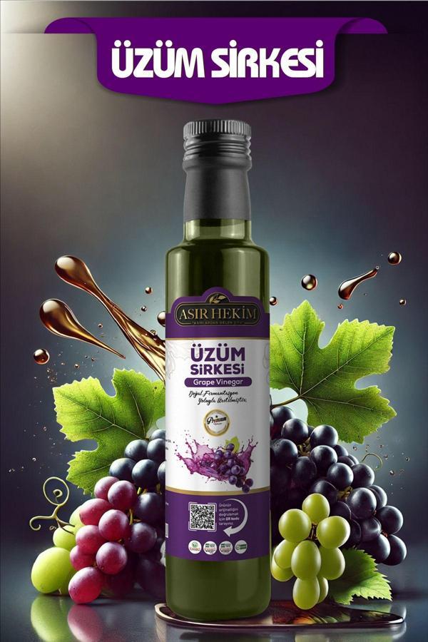 Asır Hekim Üzüm Sirkesi Doğal Fermantasyon Natural 500 Ml - Image 1
