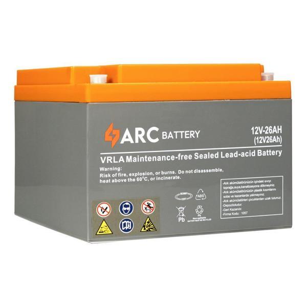 Arc 12 Volt 26 Amper Ups Akü Üretim 2025 - Eski Akü İadesiz - Image 1