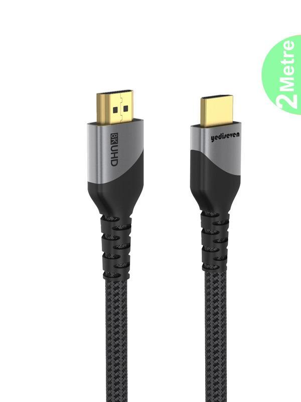 Yediseven HDMI 2.1 To HDMI Görüntü Aktarma Kablosu Televizyon Notebook 8K@60Hz UHD 48GBPS 2 Metre - Image 1