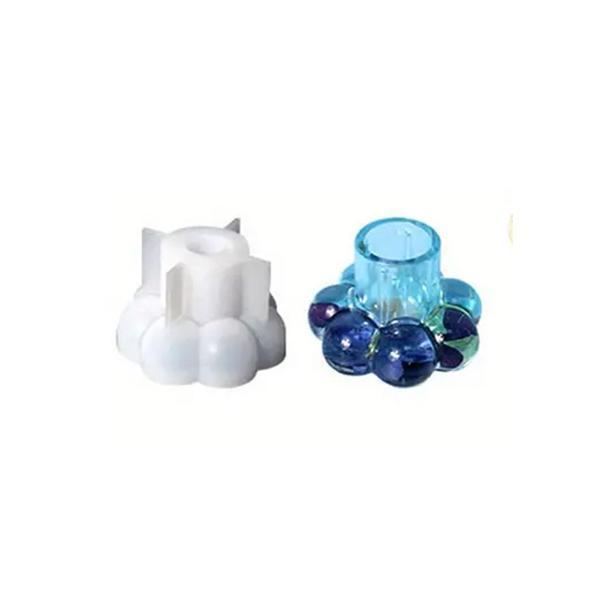 Epoksi Silikon Bubble Misketli Taş Tozu Beton Şamdanlık Mum Tutucu Kalıbı 6 CM - Image 1