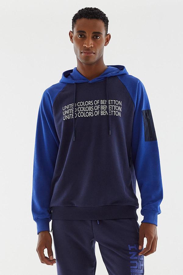 United Colors of Benetton Erkek Kapüşonlu Sweatshirt BNT-M20648 - Image 1