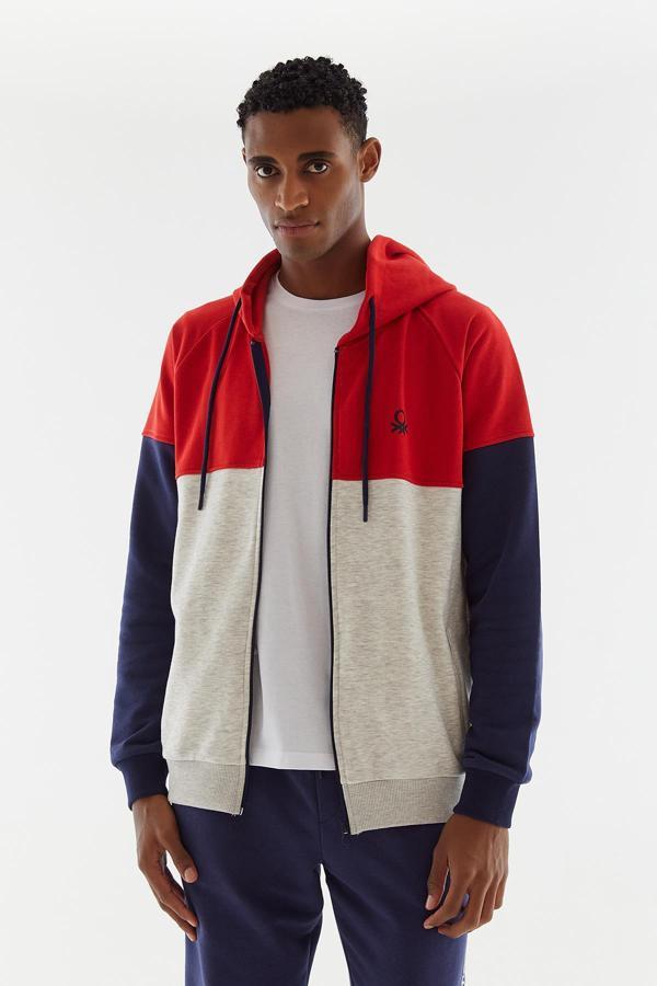 United Colors of Benetton Erkek Kapüşonlu Sweatshirt BNT-M20673 - Image 1