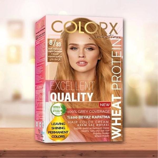 Colorx Saç Boyası Tekli Set - 8.33 AÇIK KARAMEL - Image 1